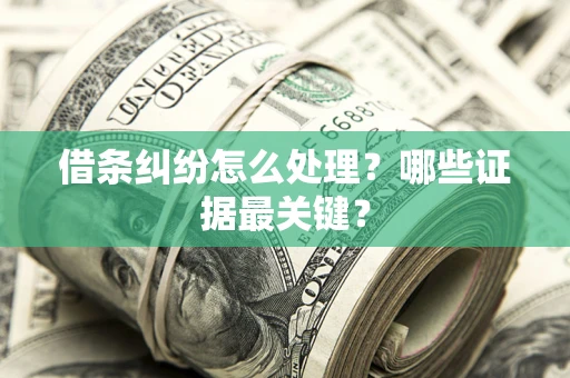 济南借条纠纷怎么处理？哪些证据最关键？